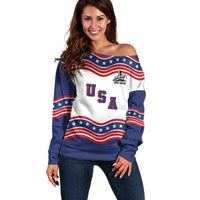 Celebrate United States Hockey's First Gold in 46 years Off Shoulder Sweater