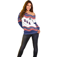 Celebrate United States Hockey's First Gold in 46 years Off Shoulder Sweater