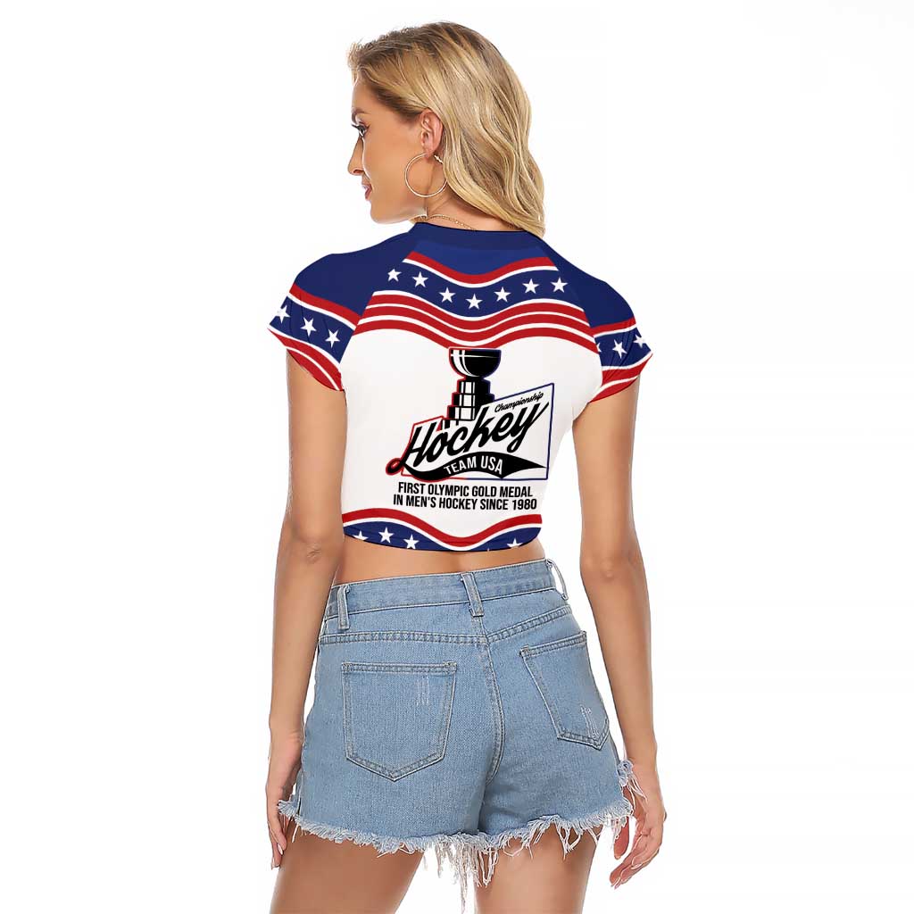 Celebrate United States Hockey's First Gold in 46 years Raglan Cropped T Shirt
