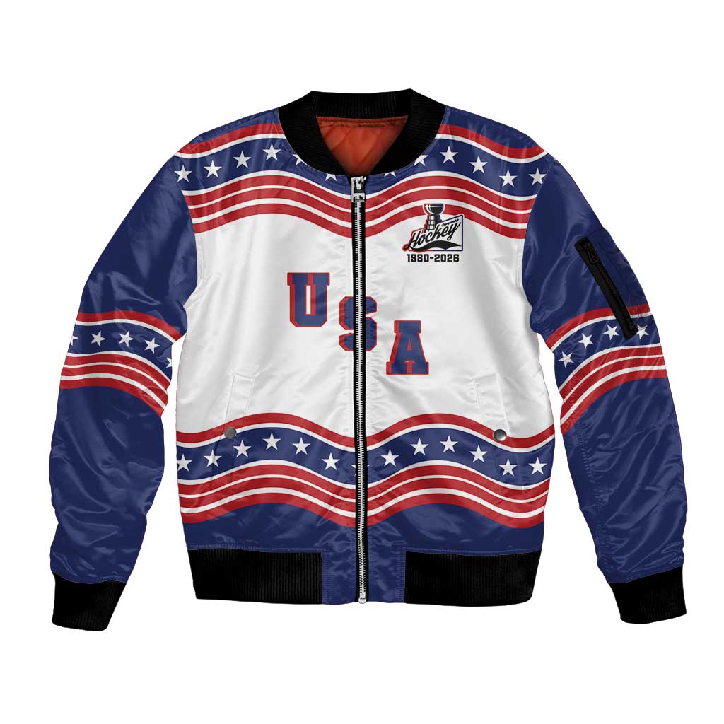 Celebrate United States Hockey's First Gold in 46 years Sleeve Zip Bomber Jacket