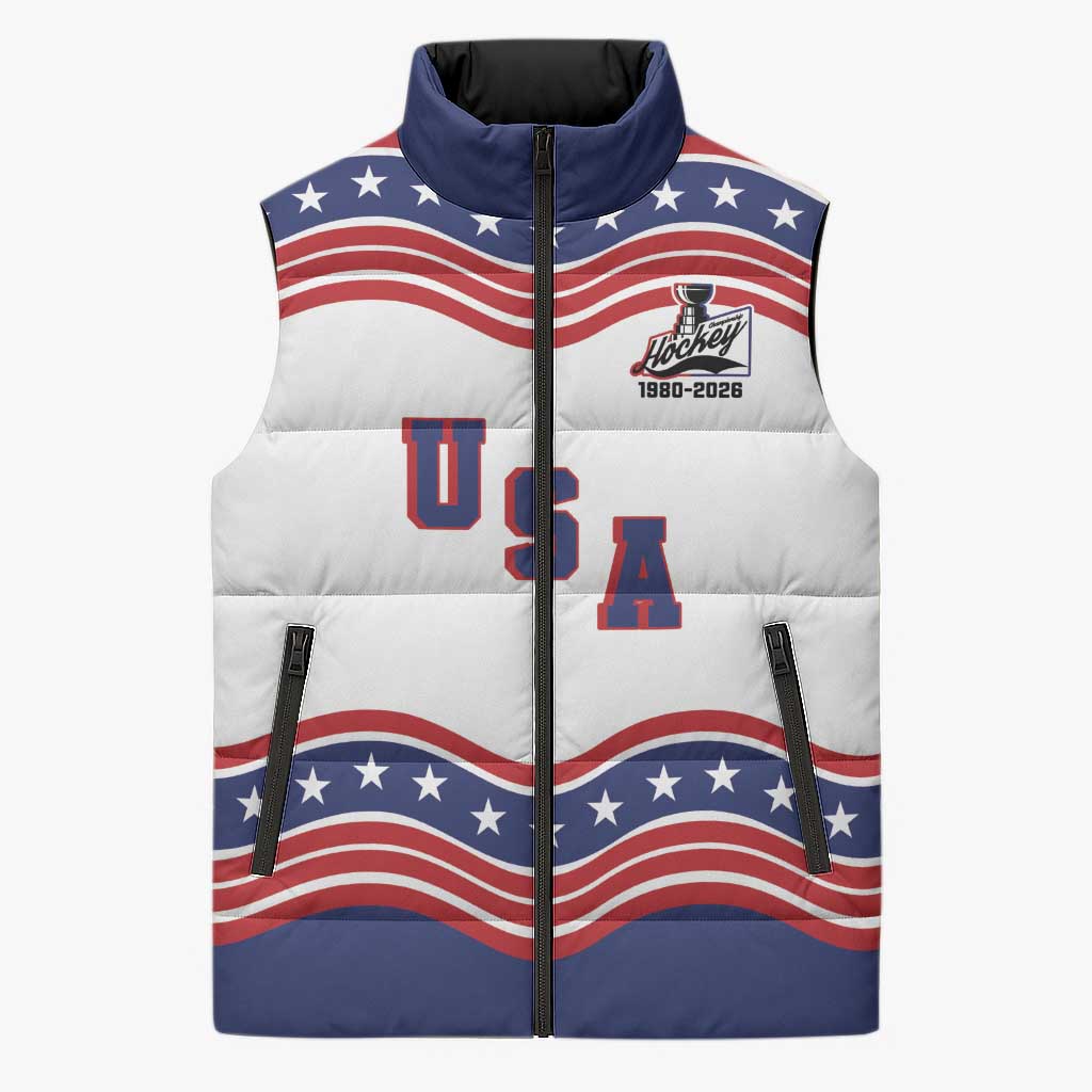 Celebrate United States Hockey's First Gold in 46 years Sleeveless Puffer Jacket