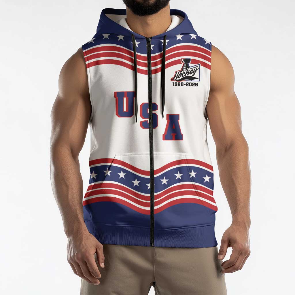 Celebrate United States Hockey's First Gold in 46 years Sleeveless Zip Hoodie