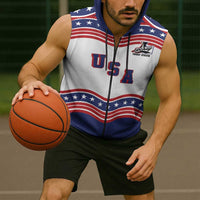 Celebrate United States Hockey's First Gold in 46 years Sleeveless Zip Hoodie