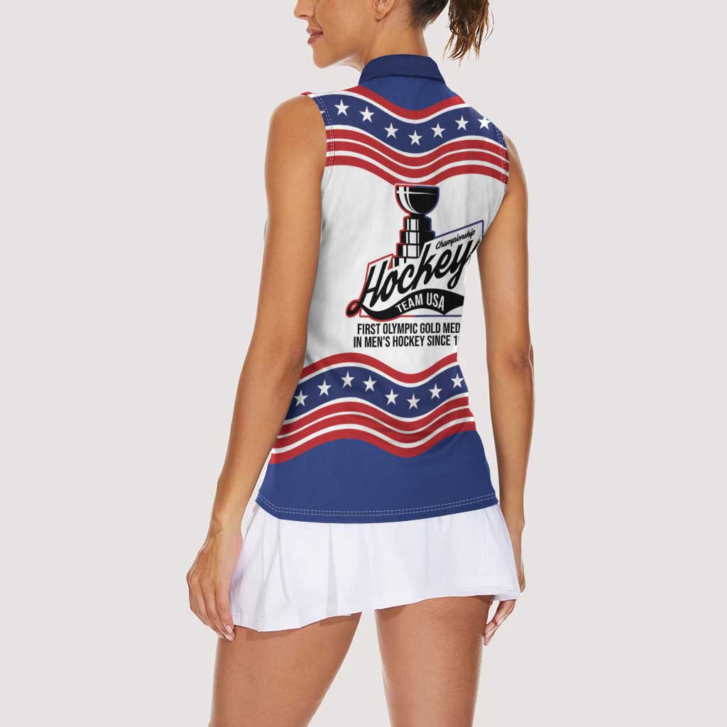 Celebrate United States Hockey's First Gold in 46 years Women Sleeveless Polo Shirt