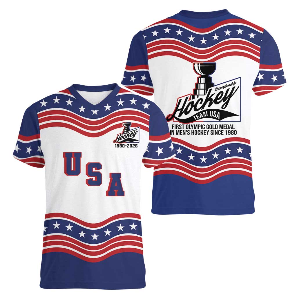 Celebrate United States Hockey's First Gold in 46 years Women V-Neck T-Shirt