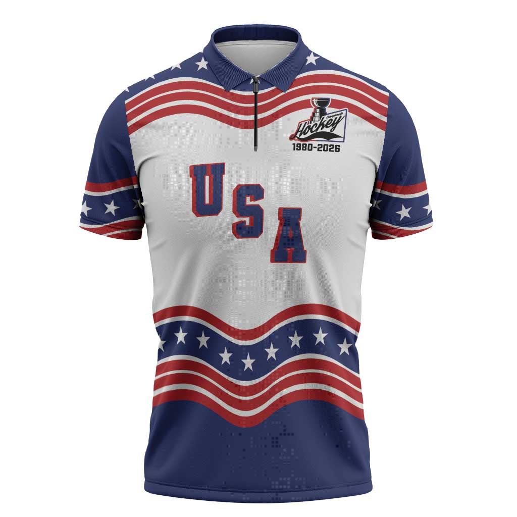 Celebrate United States Hockey's First Gold in 46 years Zipper Polo Shirt