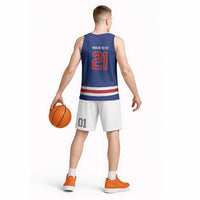 Custom United States Hockey 1980-2026 Gold Medal Basketball Jersey Embroidery Effect Blue Style