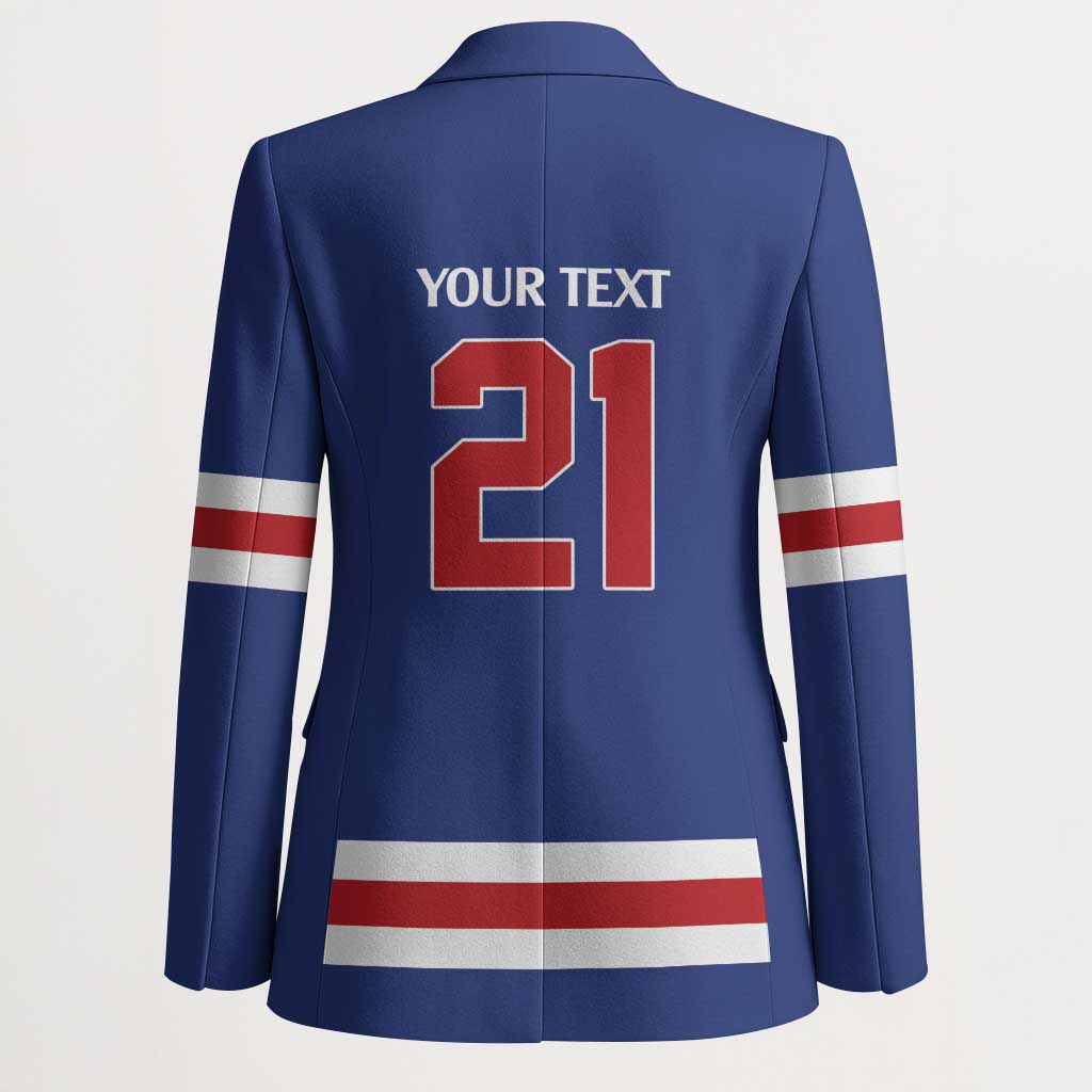 Custom United States Hockey 1980-2026 Gold Medal Blazer Embroidery Effect Blue Style