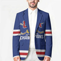Custom United States Hockey 1980-2026 Gold Medal Blazer Embroidery Effect Blue Style