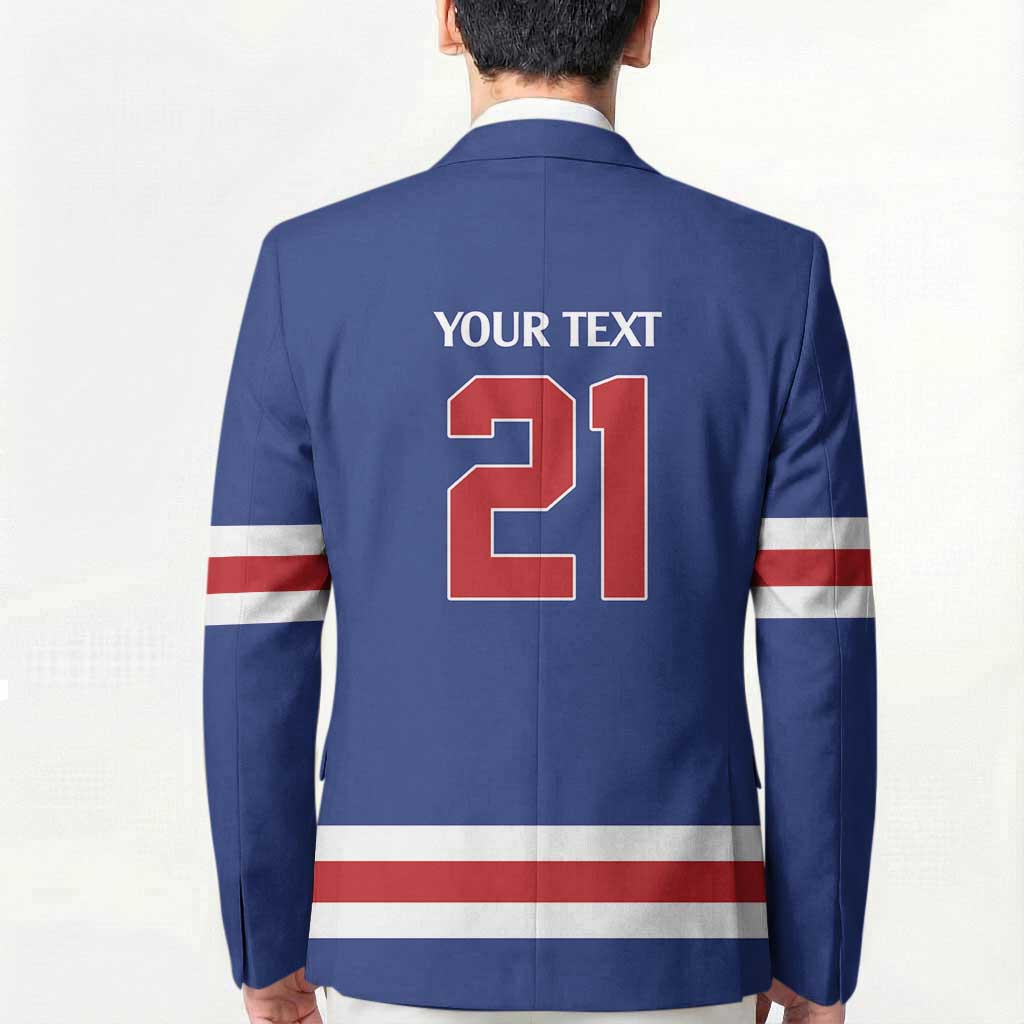 Custom United States Hockey 1980-2026 Gold Medal Blazer Embroidery Effect Blue Style