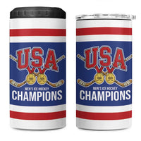 United States Hockey 1980-2026 Gold Medal 4 in 1 Can Cooler Tumbler Embroidery Effect Blue Style