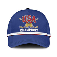 United States Hockey 1980-2026 Gold Medal Classic Cap Embroidery Effect Blue Style