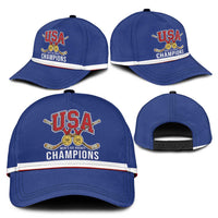 United States Hockey 1980-2026 Gold Medal Classic Cap Embroidery Effect Blue Style