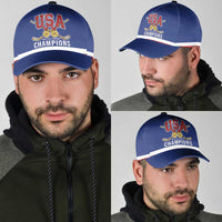 United States Hockey 1980-2026 Gold Medal Classic Cap Embroidery Effect Blue Style
