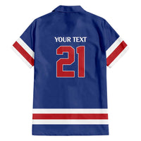 Custom United States Hockey 1980-2026 Gold Medal Hawaiian Shirt Embroidery Effect Blue Style