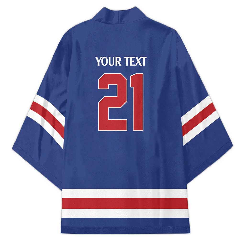 Custom United States Hockey 1980-2026 Gold Medal Kimono Embroidery Effect Blue Style