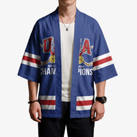 Custom United States Hockey 1980-2026 Gold Medal Kimono Embroidery Effect Blue Style