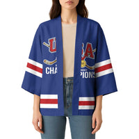 Custom United States Hockey 1980-2026 Gold Medal Kimono Embroidery Effect Blue Style
