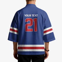 Custom United States Hockey 1980-2026 Gold Medal Kimono Embroidery Effect Blue Style