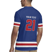 Custom United States Hockey 1980-2026 Gold Medal Rugby Jersey Embroidery Effect Blue Style
