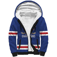 Custom United States Hockey 1980-2026 Gold Medal Sherpa Hoodie Embroidery Effect Blue Style