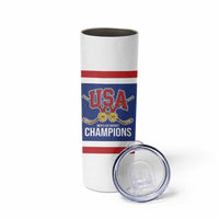 United States Hockey 1980-2026 Gold Medal Skinny Tumbler Embroidery Effect Blue Style