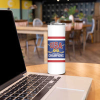 United States Hockey 1980-2026 Gold Medal Skinny Tumbler Embroidery Effect Blue Style