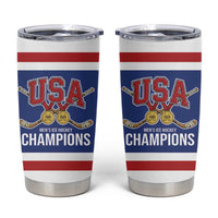 United States Hockey 1980-2026 Gold Medal Tumbler Cup Embroidery Effect Blue Style