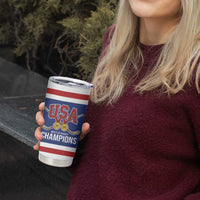 United States Hockey 1980-2026 Gold Medal Tumbler Cup Embroidery Effect Blue Style