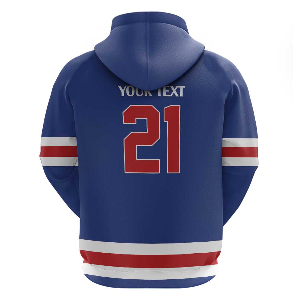 Custom United States Hockey 1980-2026 Gold Medal Zip Hoodie Embroidery Effect Blue Style