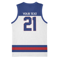 Custom United States Hockey 1980-2026 Gold Medal Basketball Jersey Embroidery Effect White Style