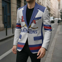 Custom United States Hockey 1980-2026 Gold Medal Blazer Embroidery Effect White Style