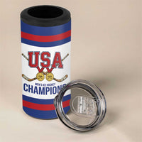 United States Hockey 1980-2026 Gold Medal 4 in 1 Can Cooler Tumbler Embroidery Effect White Style