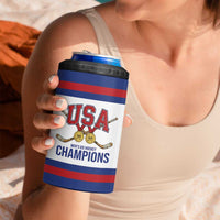 United States Hockey 1980-2026 Gold Medal 4 in 1 Can Cooler Tumbler Embroidery Effect White Style