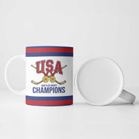 United States Hockey 1980-2026 Gold Medal Ceramic Mug Embroidery Effect White Style
