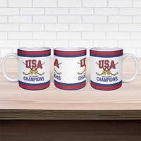 United States Hockey 1980-2026 Gold Medal Ceramic Mug Embroidery Effect White Style