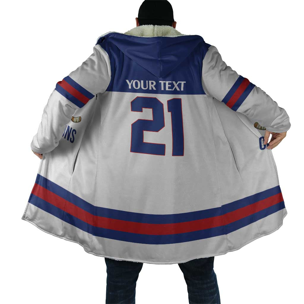 Custom United States Hockey 1980-2026 Gold Medal Cloak Embroidery Effect White Style