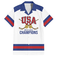 Custom United States Hockey 1980-2026 Gold Medal Hawaiian Shirt Embroidery Effect White Style