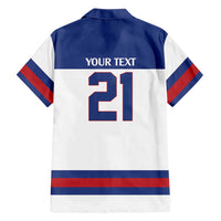 Custom United States Hockey 1980-2026 Gold Medal Hawaiian Shirt Embroidery Effect White Style