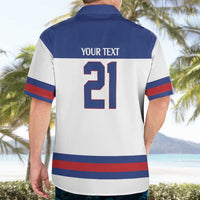 Custom United States Hockey 1980-2026 Gold Medal Hawaiian Shirt Embroidery Effect White Style