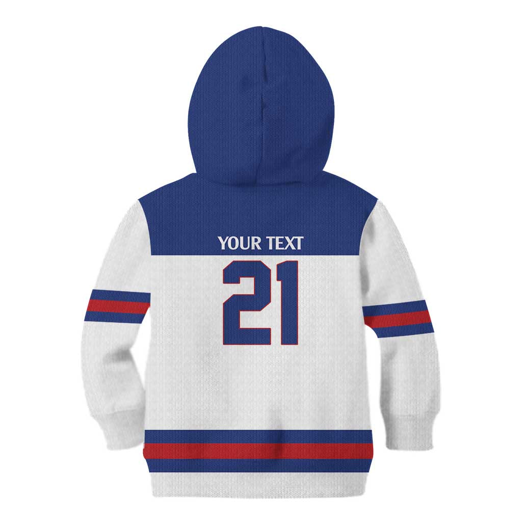 Custom United States Hockey 1980-2026 Gold Medal Kid Hoodie Embroidery Effect White Style