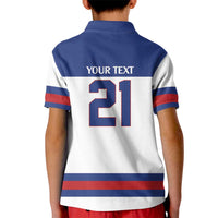 Custom United States Hockey 1980-2026 Gold Medal Kid Polo Shirt Embroidery Effect White Style