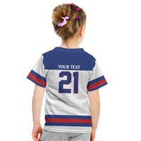 Custom United States Hockey 1980-2026 Gold Medal Kid T Shirt Embroidery Effect White Style