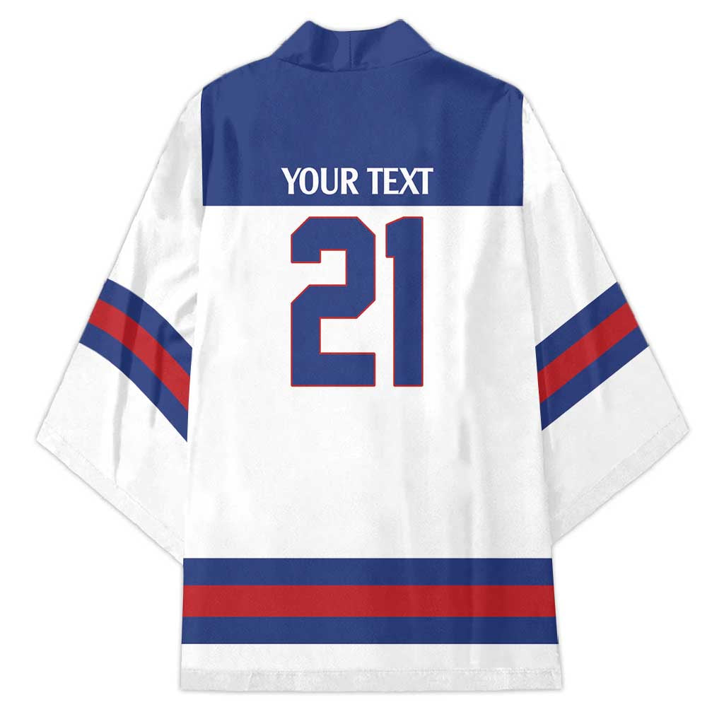 Custom United States Hockey 1980-2026 Gold Medal Kimono Embroidery Effect White Style