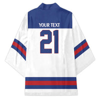 Custom United States Hockey 1980-2026 Gold Medal Kimono Embroidery Effect White Style