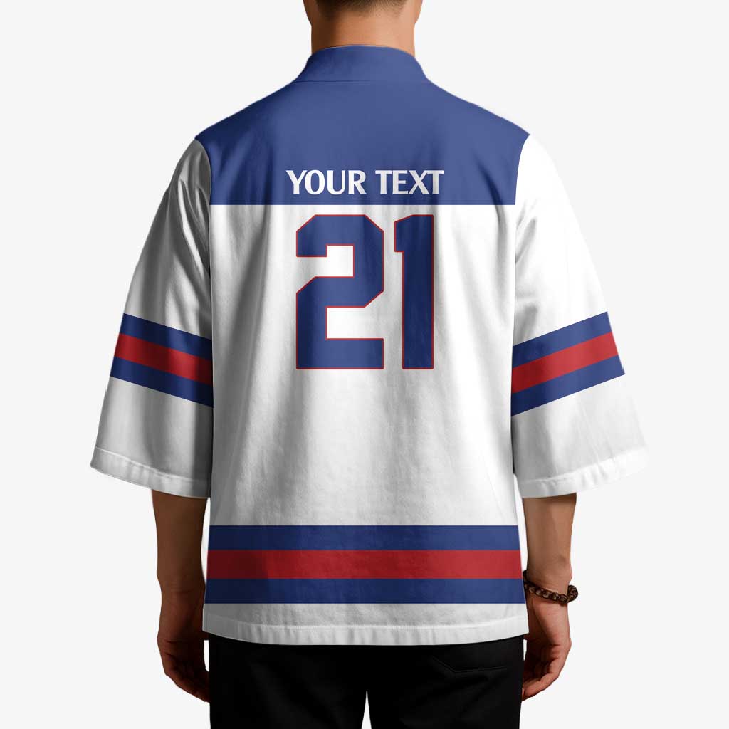 Custom United States Hockey 1980-2026 Gold Medal Kimono Embroidery Effect White Style