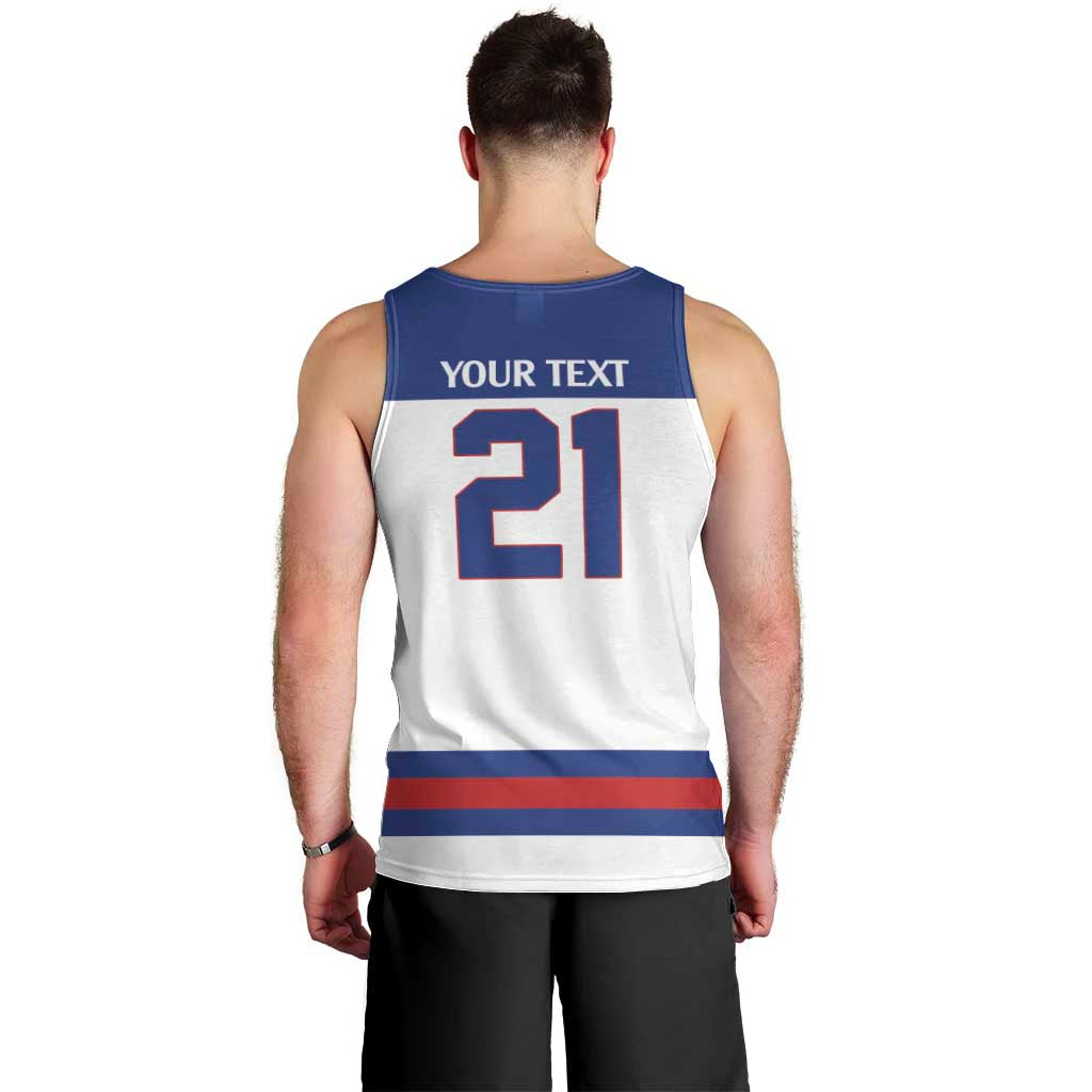 Custom United States Hockey 1980-2026 Gold Medal Men Tank Top Embroidery Effect White Style