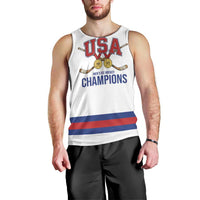 Custom United States Hockey 1980-2026 Gold Medal Men Tank Top Embroidery Effect White Style