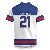 Custom United States Hockey 1980-2026 Gold Medal Rugby Jersey Embroidery Effect White Style