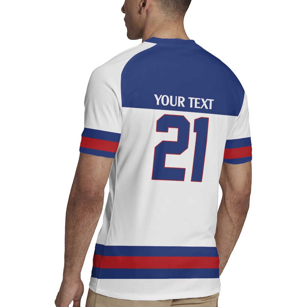Custom United States Hockey 1980-2026 Gold Medal Rugby Jersey Embroidery Effect White Style
